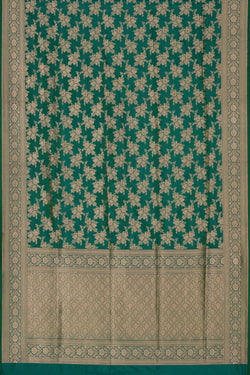 Image of Banarasi Katan Silk Green Saree