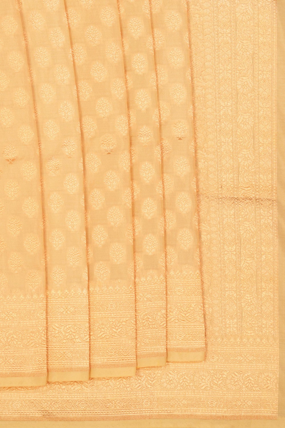 Image of Banarasi Silk Ivory Off-White Saree