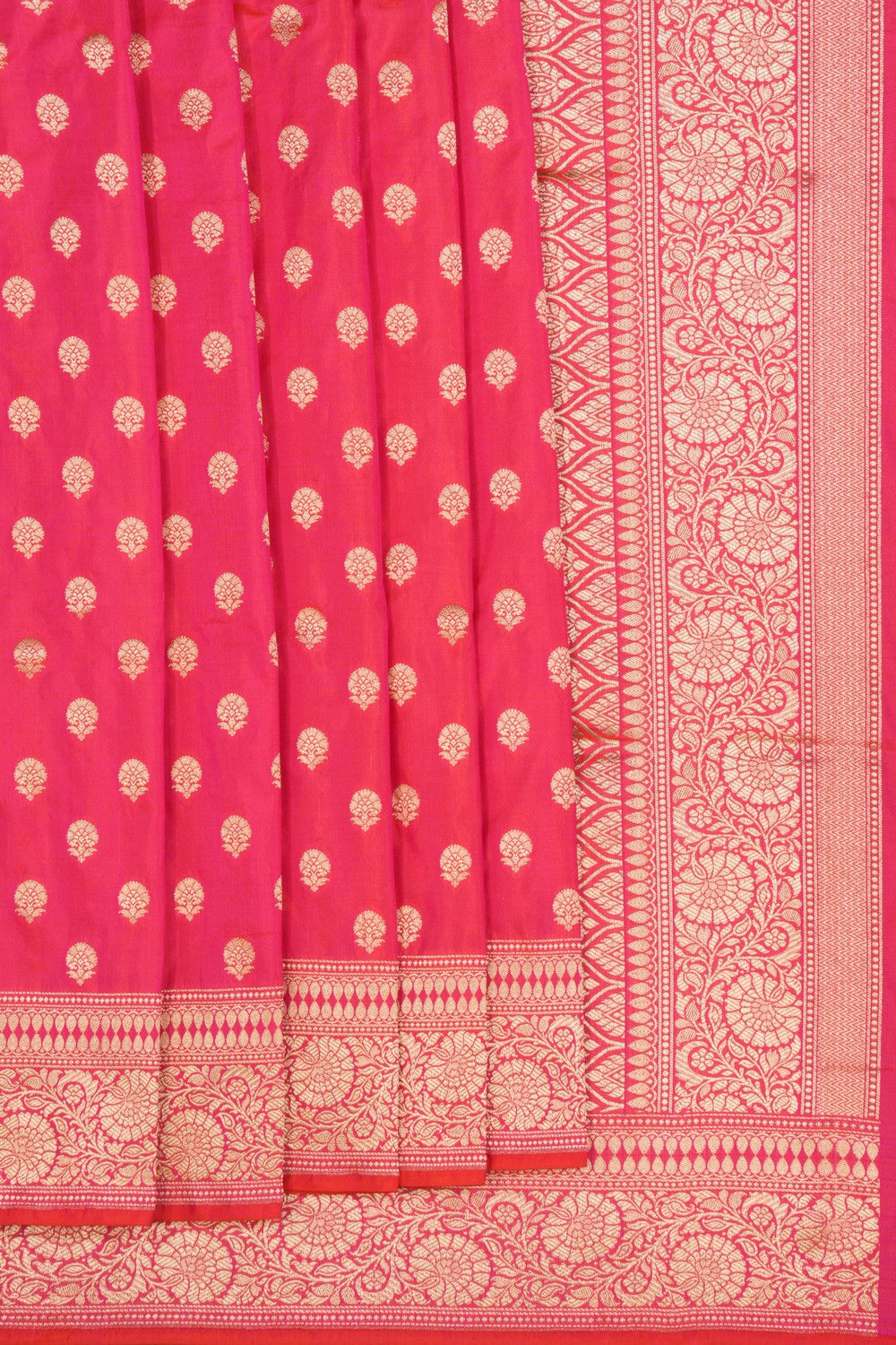 Banarasi Katan Silk Fuchsia-Pink Saree