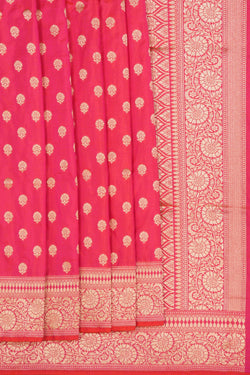 Image of Banarasi Katan Silk Fuchsia-Pink Saree