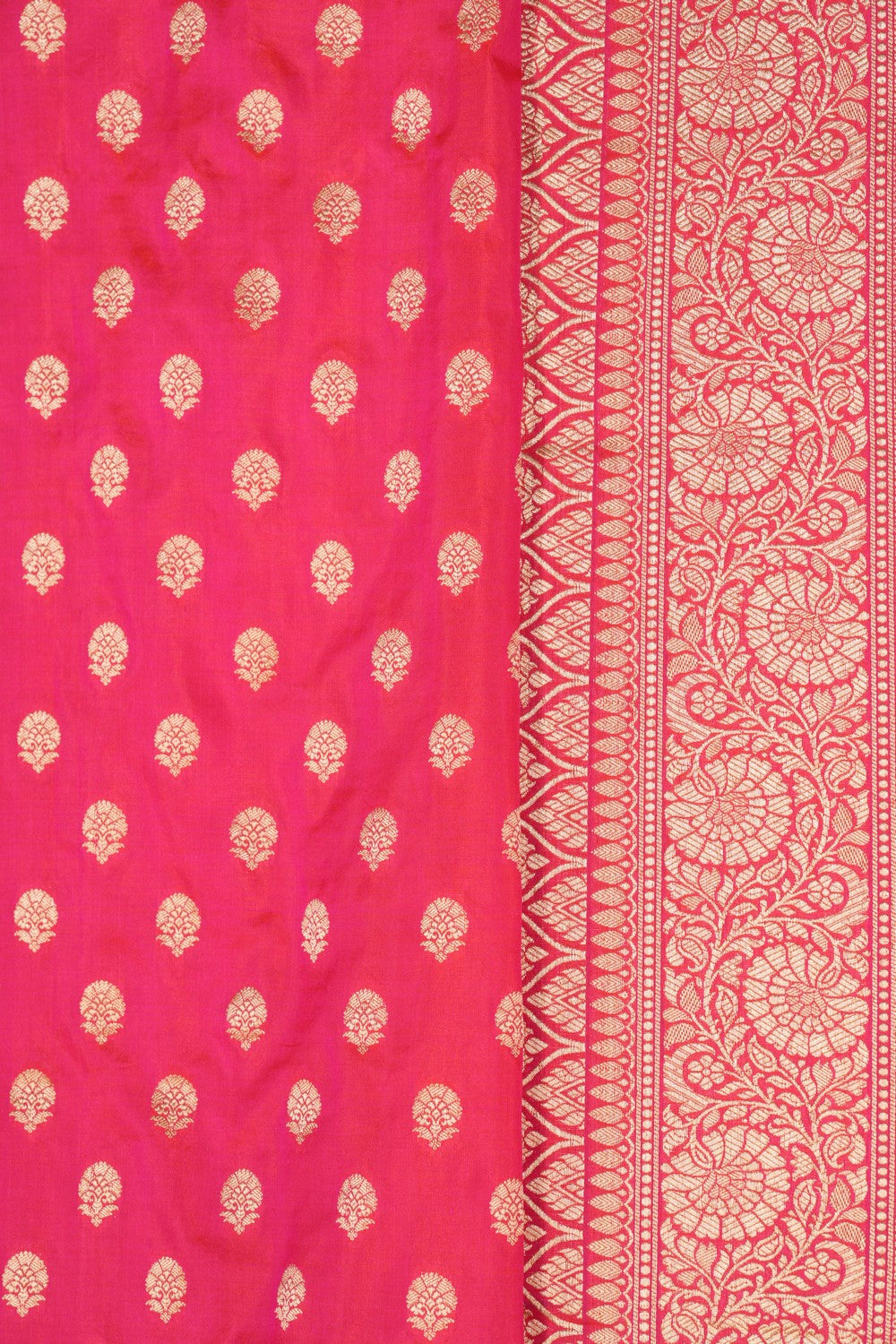 Banarasi Katan Silk Fuchsia-Pink Saree