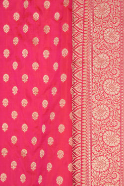 Image of Banarasi Katan Silk Fuchsia-Pink Saree