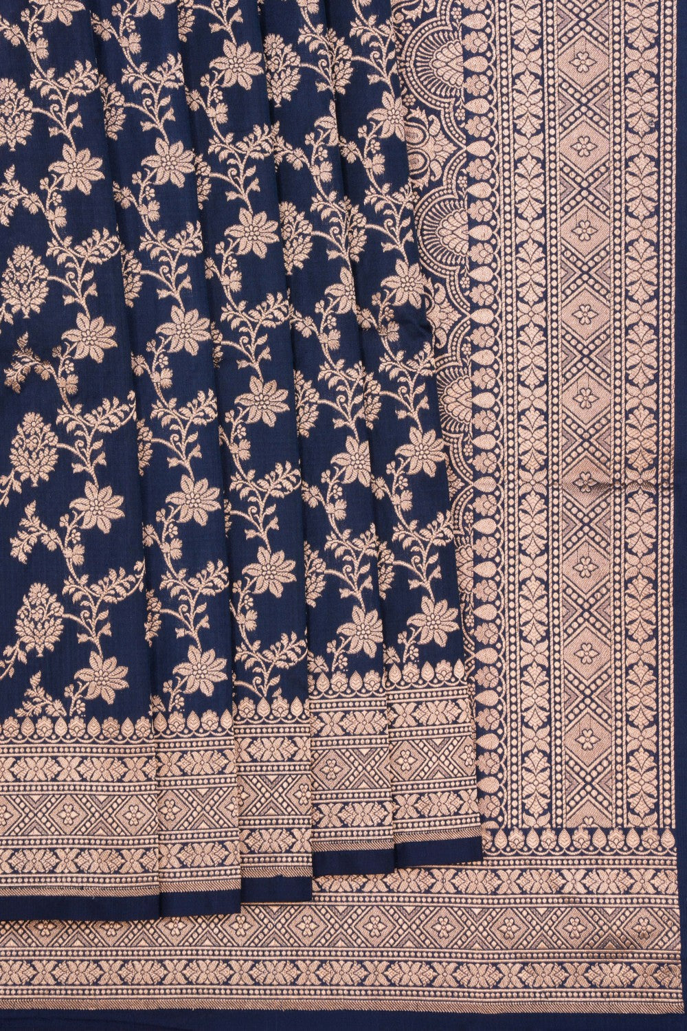 Image of Banarasi Katan Silk Blue Saree