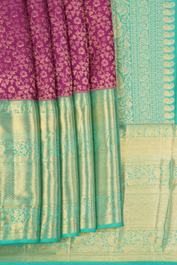 Image of Kanchipattu Brocade Violet Saree