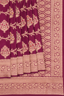 Image of Banarasi Katan Silk Purple Saree