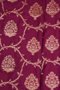 Image of Banarasi Katan Silk Purple Saree