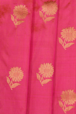 Image of Banarasi Katan Silk Fuchsia-Pink Saree