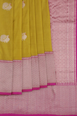 Image of Banarasi Silk Fenugreek Green Saree