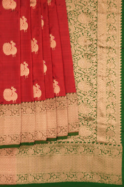 Image of Banarasi Katan Silk Red Saree