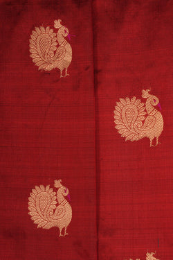 Image of Banarasi Katan Silk Red Saree