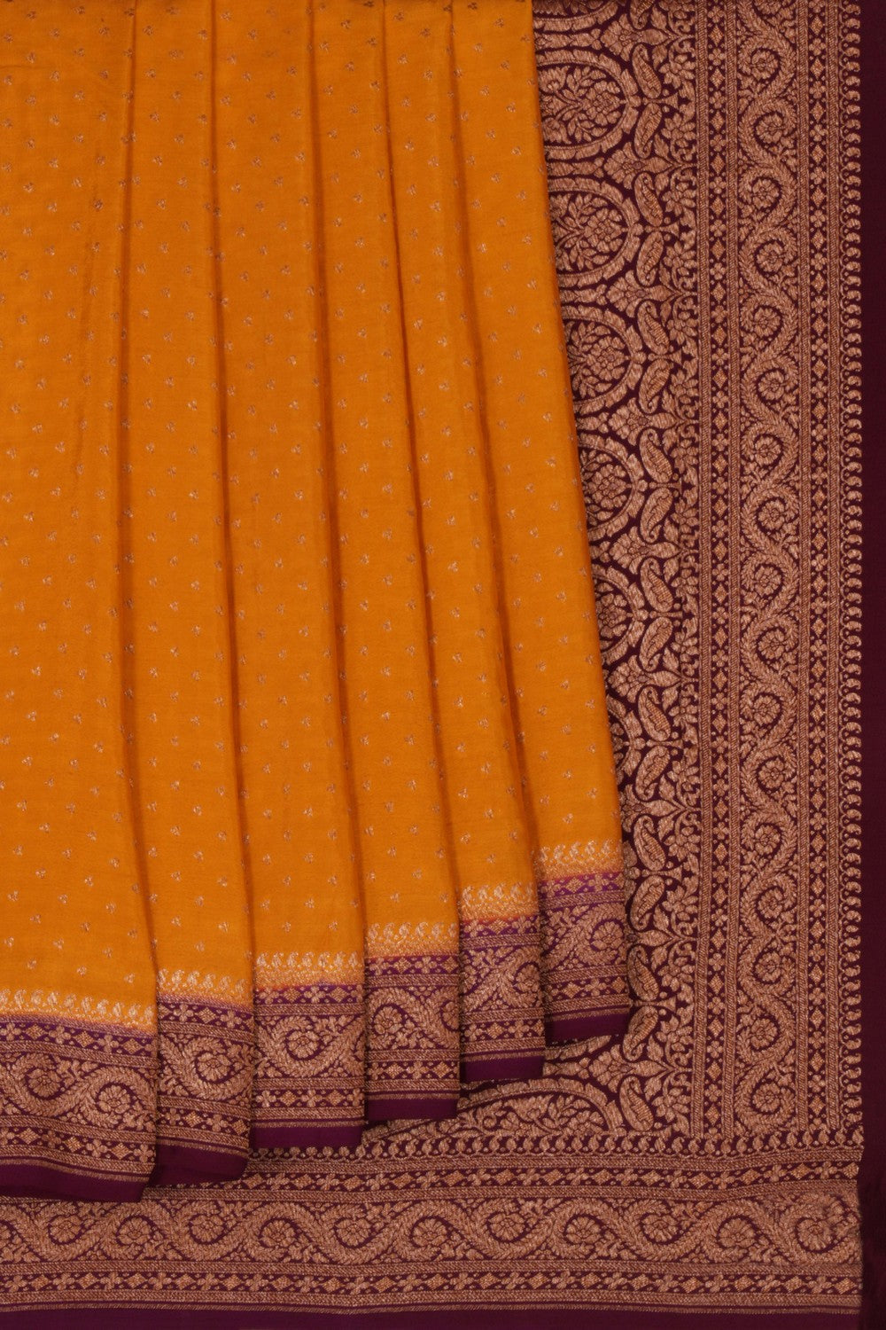 Banarasi Crepe Silk Mustard Saree