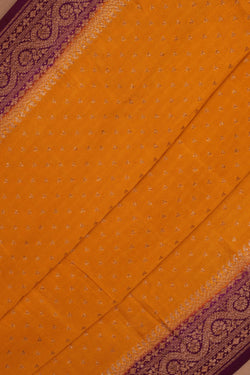 Image of Banarasi Crepe Silk Mustard Saree