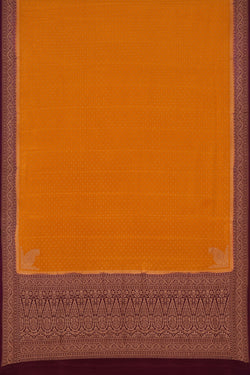 Image of Banarasi Crepe Silk Mustard Saree