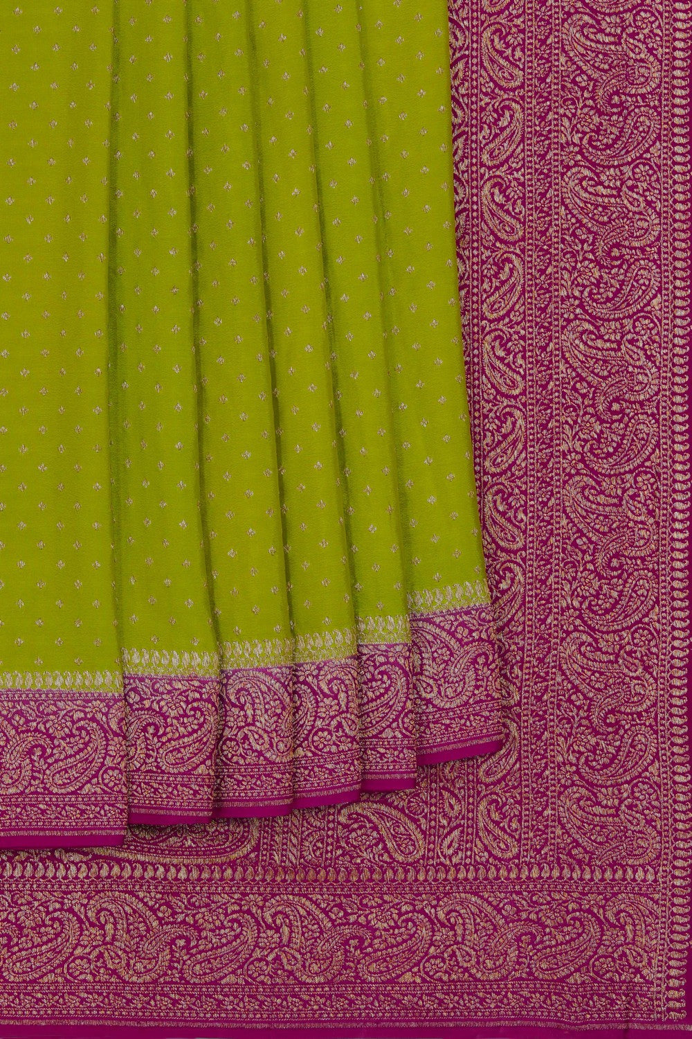 Banarasi Crepe Silk Green Saree