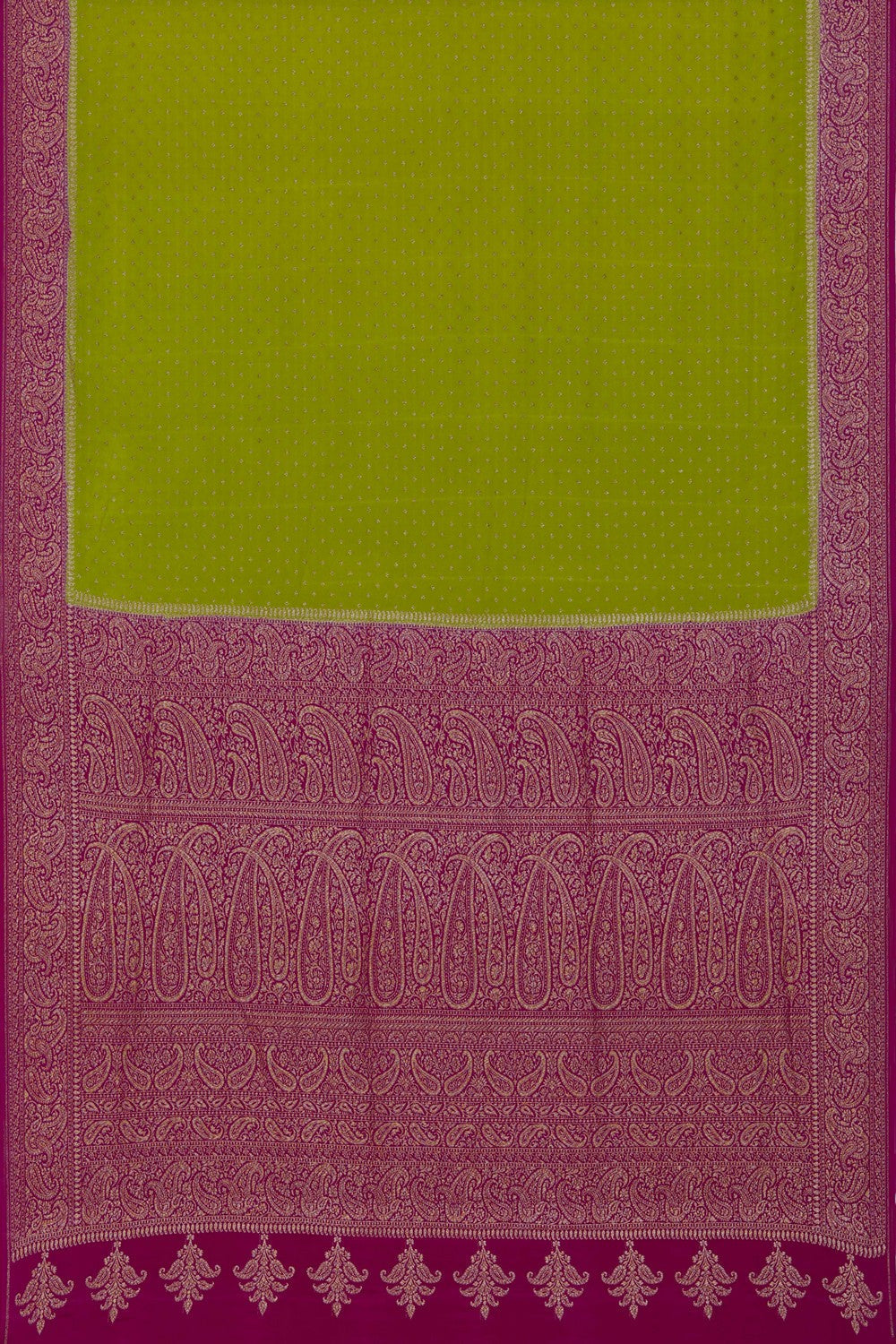 Image of Banarasi Crepe Silk Green Saree