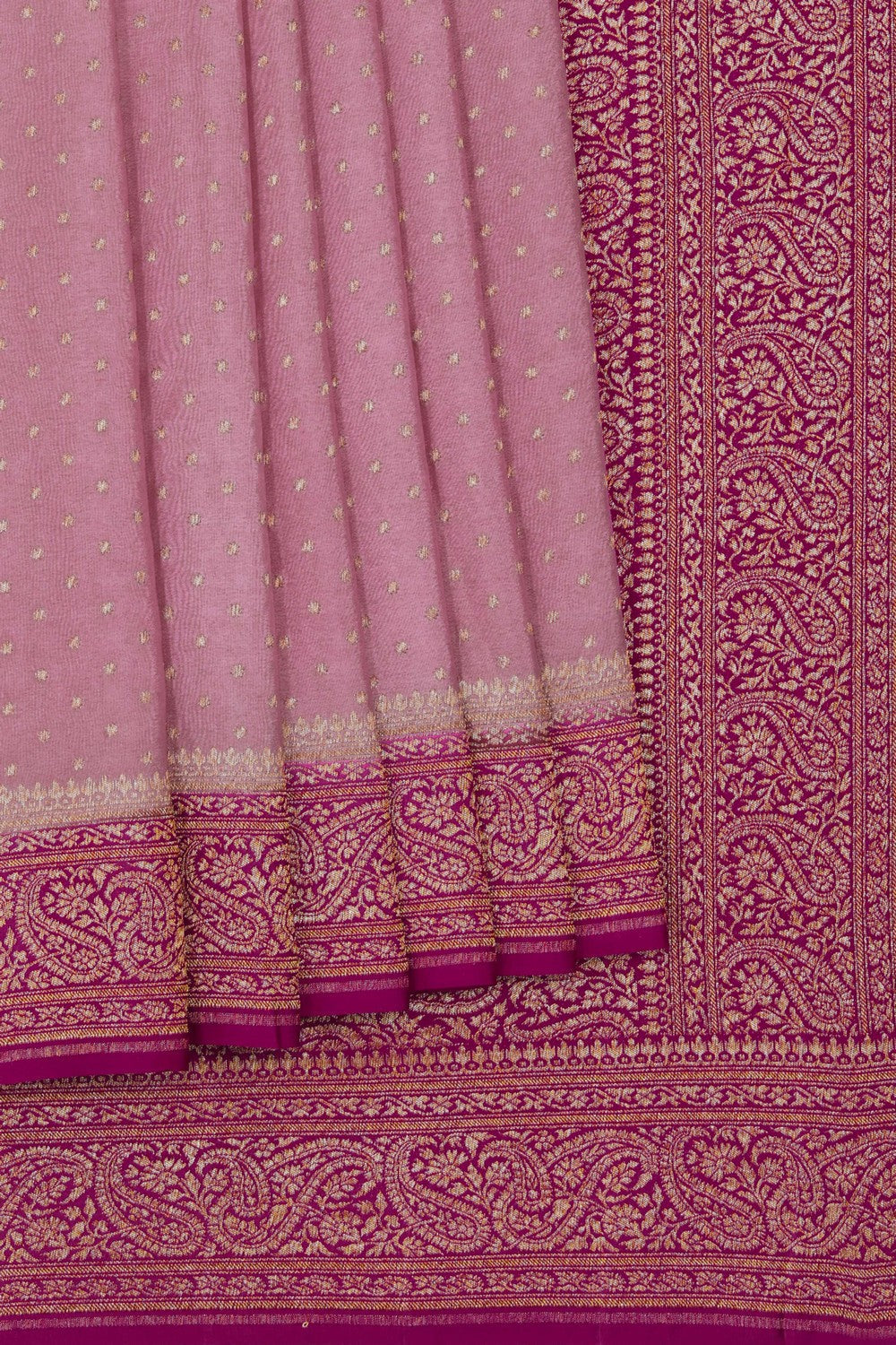 Banarasi Crepe Silk Pink Saree