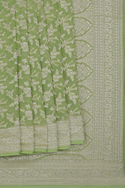 Image of Banarasi Georgette Green Saree