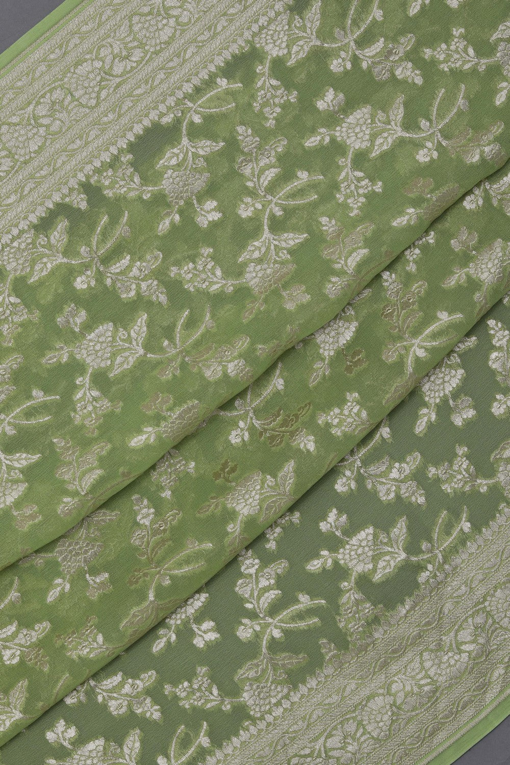 Image of Banarasi Georgette Green Saree