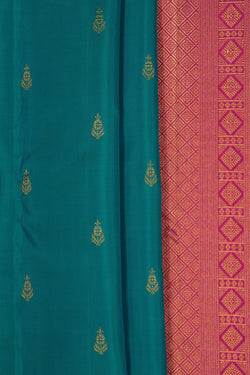 Image of Kanchipattu Sea Blue Saree