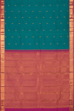 Image of Kanchipattu Sea Blue Saree