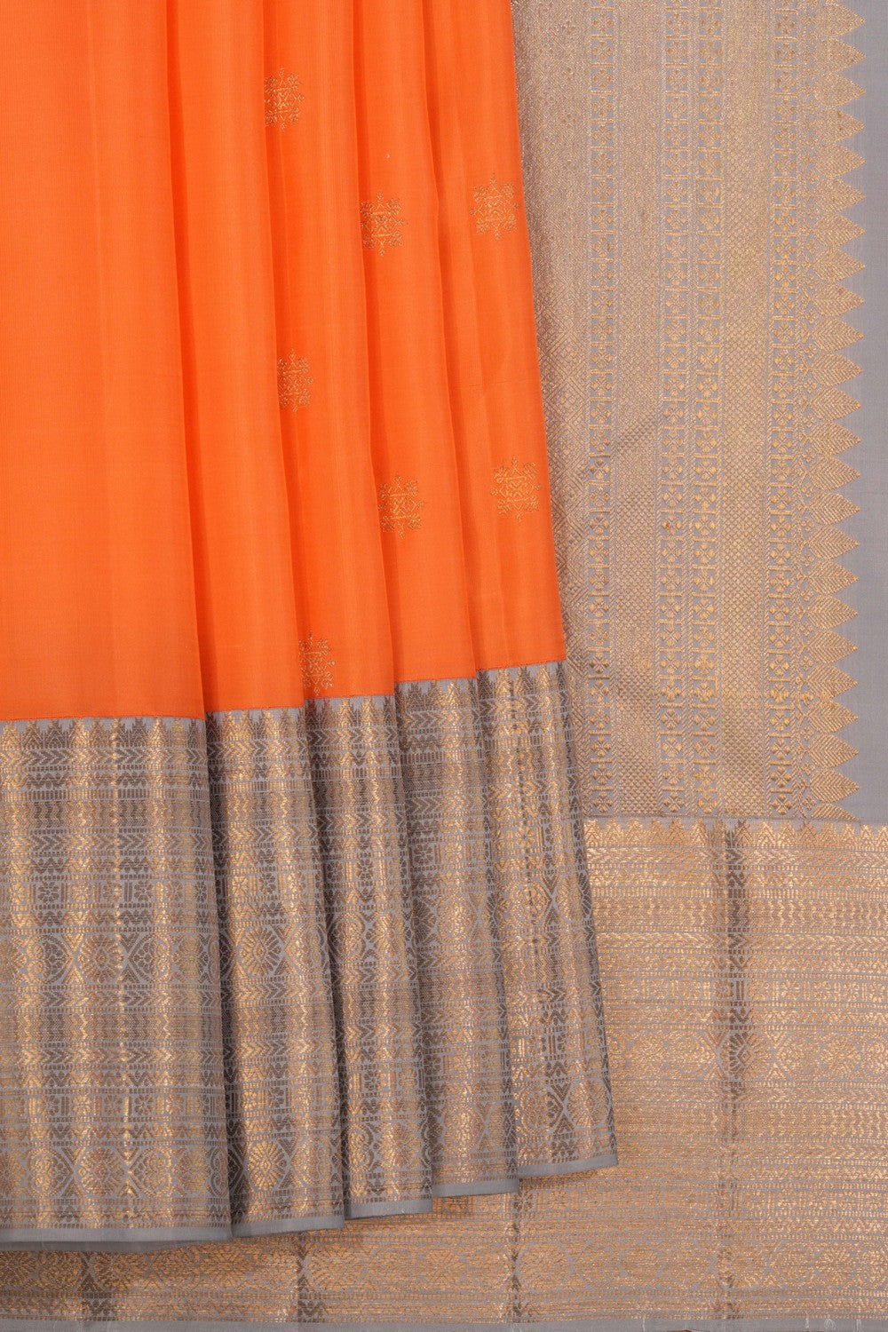 Image of Kanchipattu Orange Saree