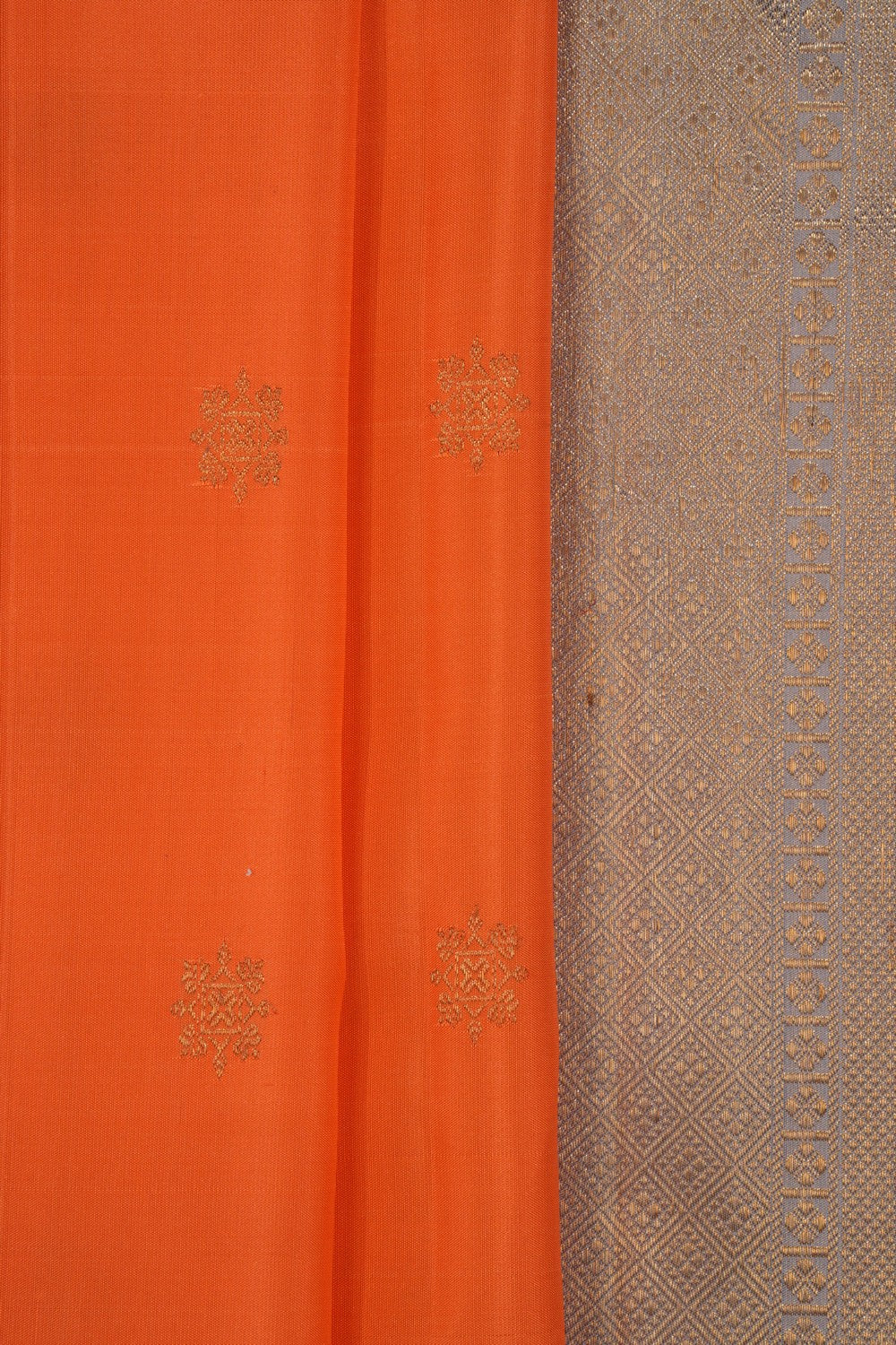Image of Kanchipattu Orange Saree