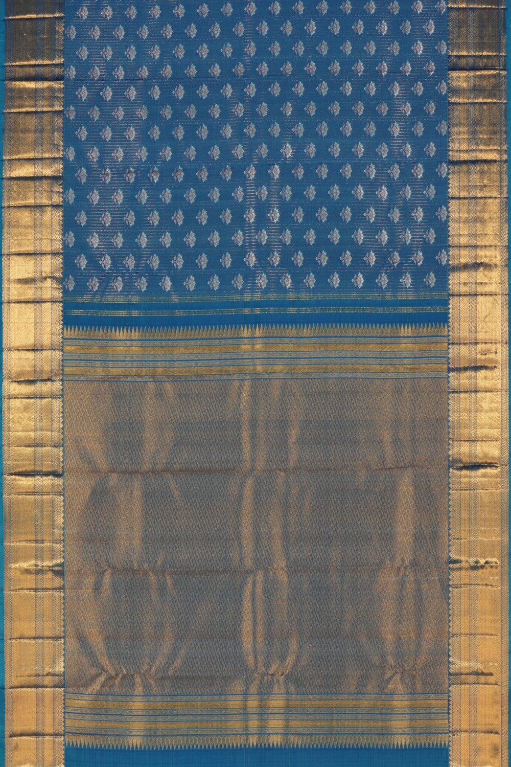 Image of Kanchipattu Brocade Silk Blue Saree