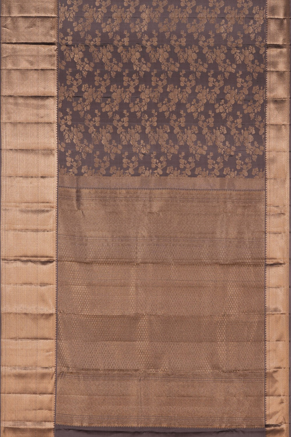 Kanchipattu Brocade Silk Grey Saree