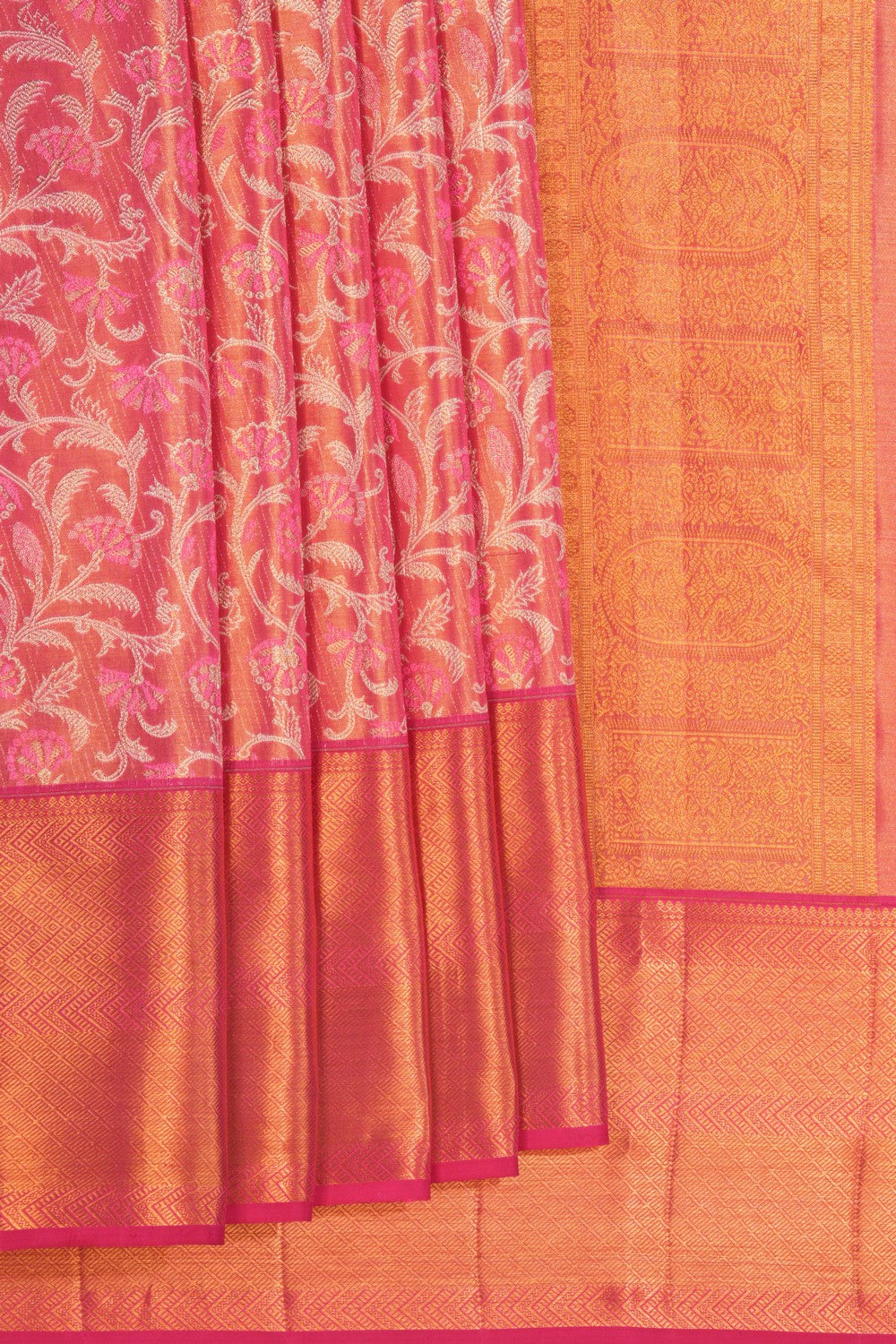 Kanchipattu Tissue Brocade Pink Saree