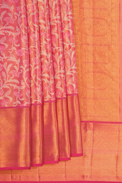 Image of Kanchipattu Tissue Brocade Pink Saree