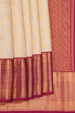 Image of Kanchipattu Brocade Off-White Saree