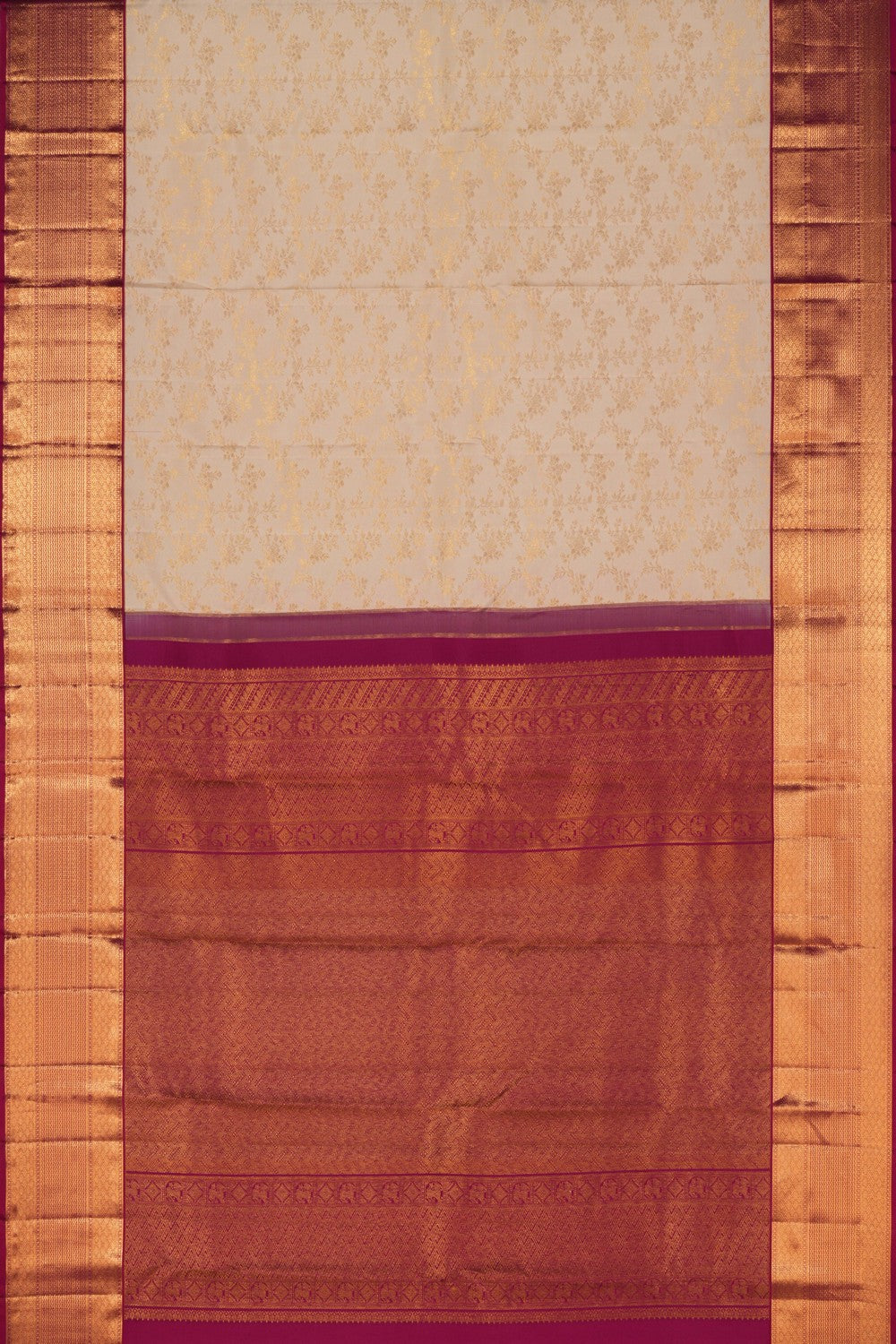 Kanchipattu Brocade Off-White Saree