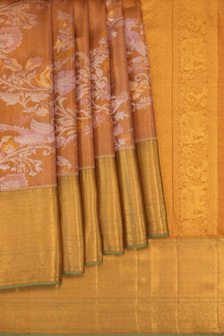 Image of Kanchipattu Tissue Brocade Gold Saree