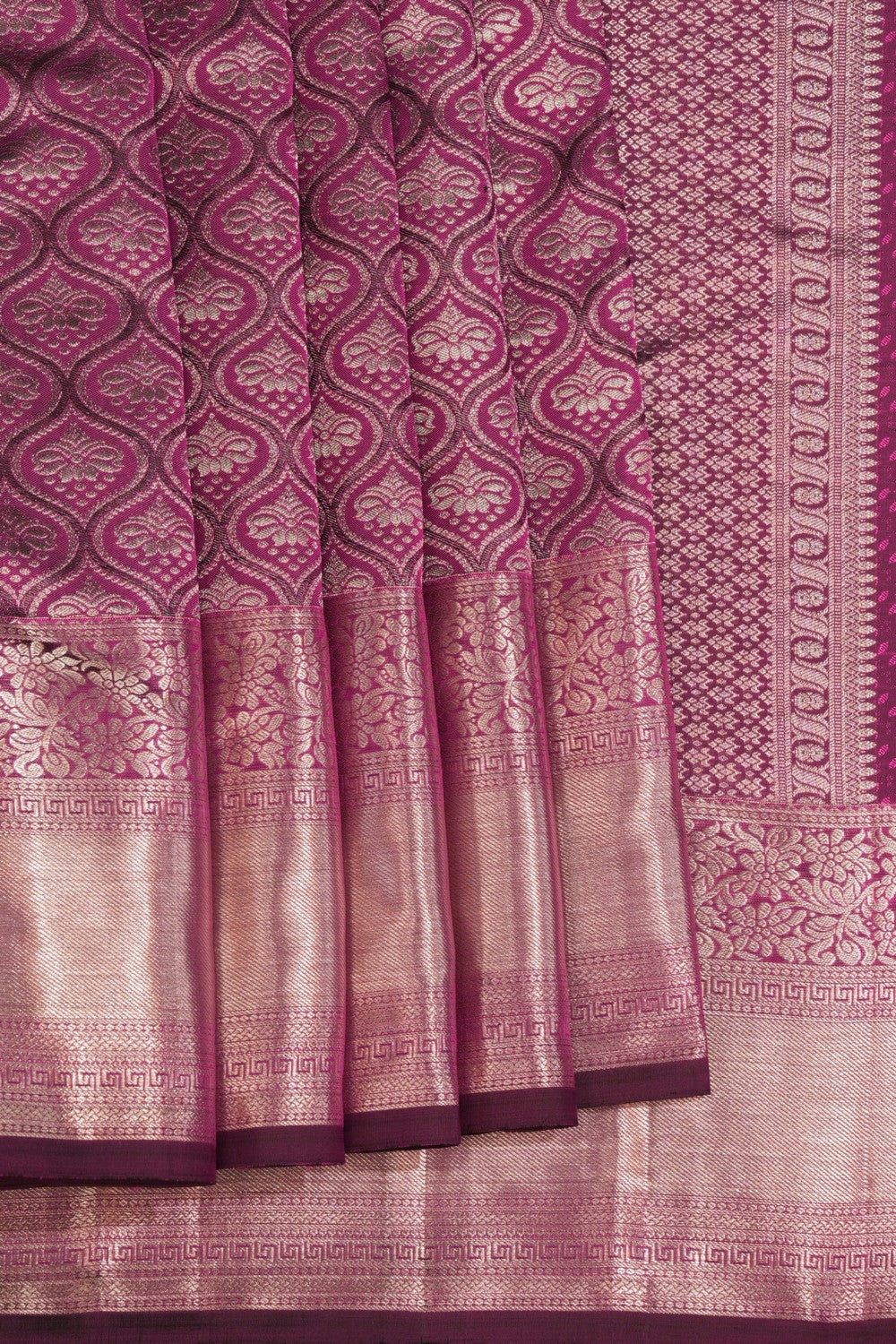 Image of Kanchipattu Brocade Violet Saree