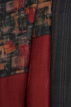 Image of Tussar Silk Embroidery Saree