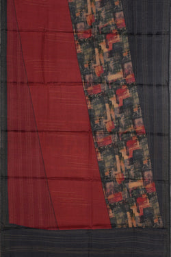 Image of Tussar Silk Embroidery Saree