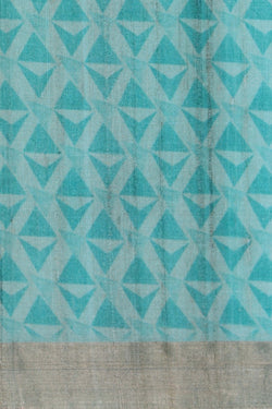 Image of Tussar Silk Sea Green Saree