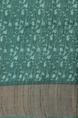 Image of Tussar Silk Green Saree