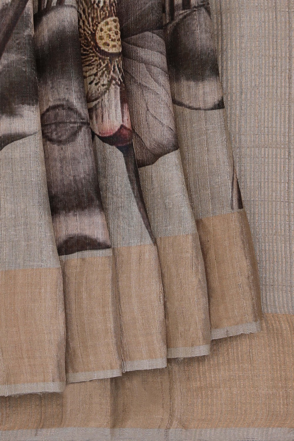 Tussar Silk Beige Saree