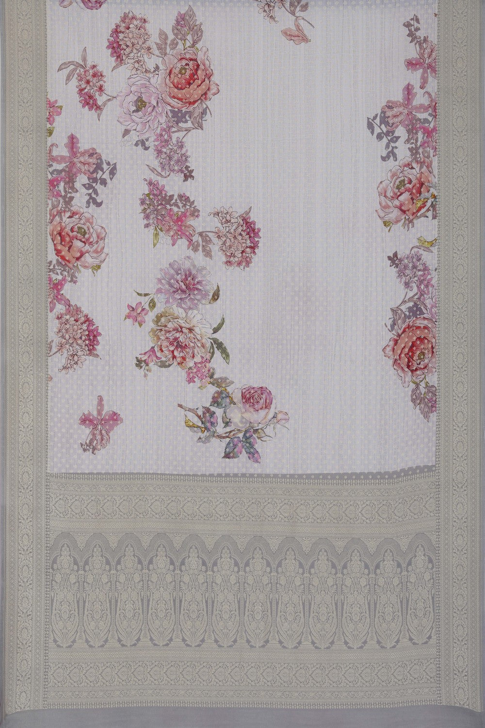 Image of Banarasi Crepe Grey Saree