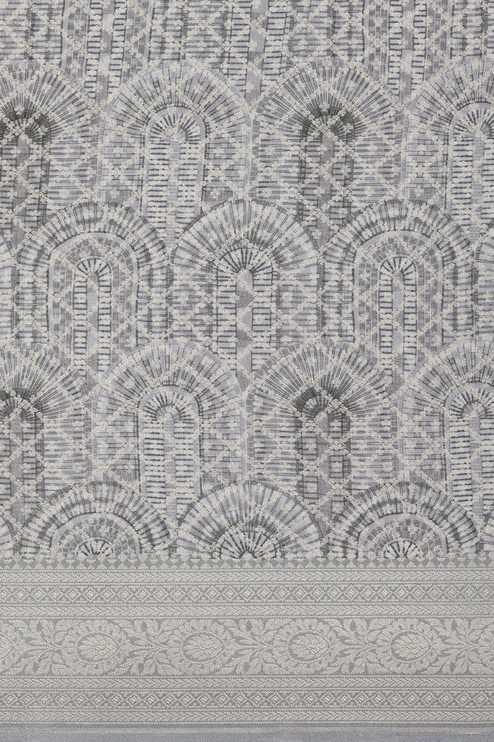 Image of Banarasi Crepe Grey Saree