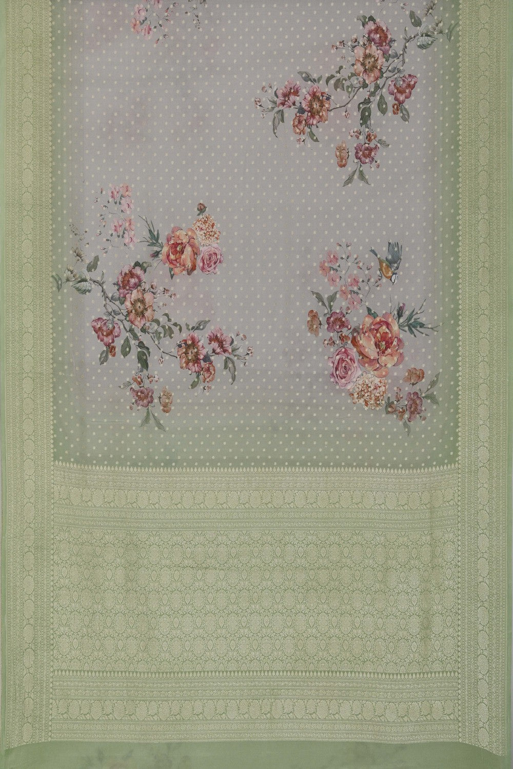 Image of Banarasi Crepe Grey Saree