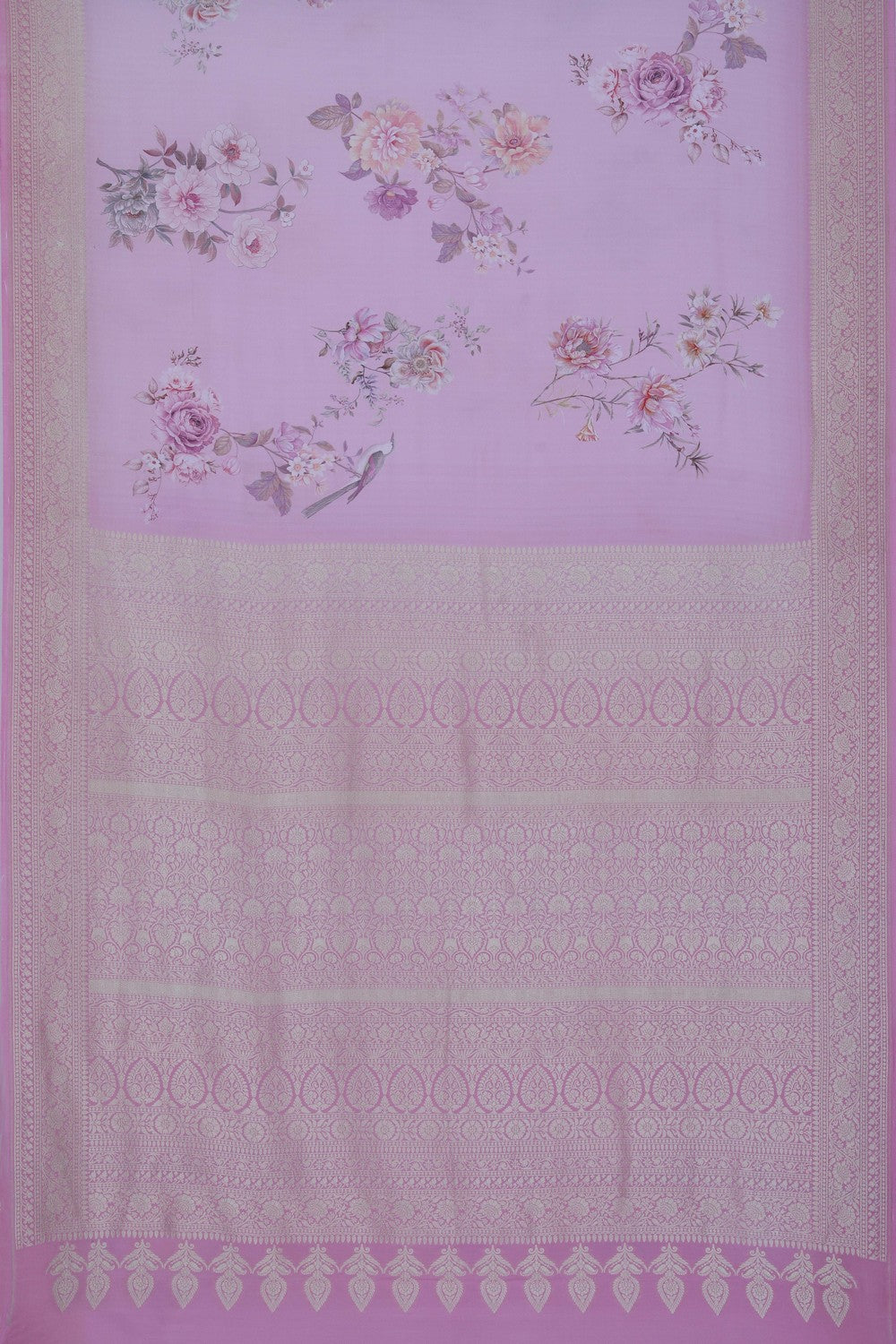 Banarasi Crepe Pink Saree