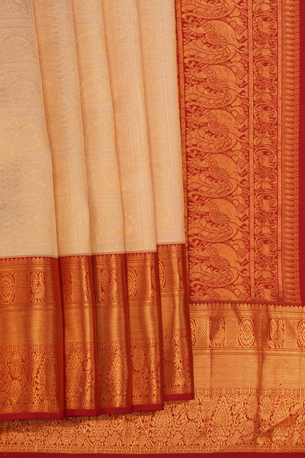 Kanchipattu Brocade Off-White Saree