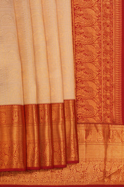 Image of Kanchipattu Brocade Off-White Saree