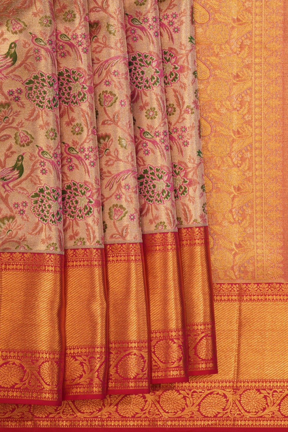 Rangkat Brocade Kanchipattu Pink Saree