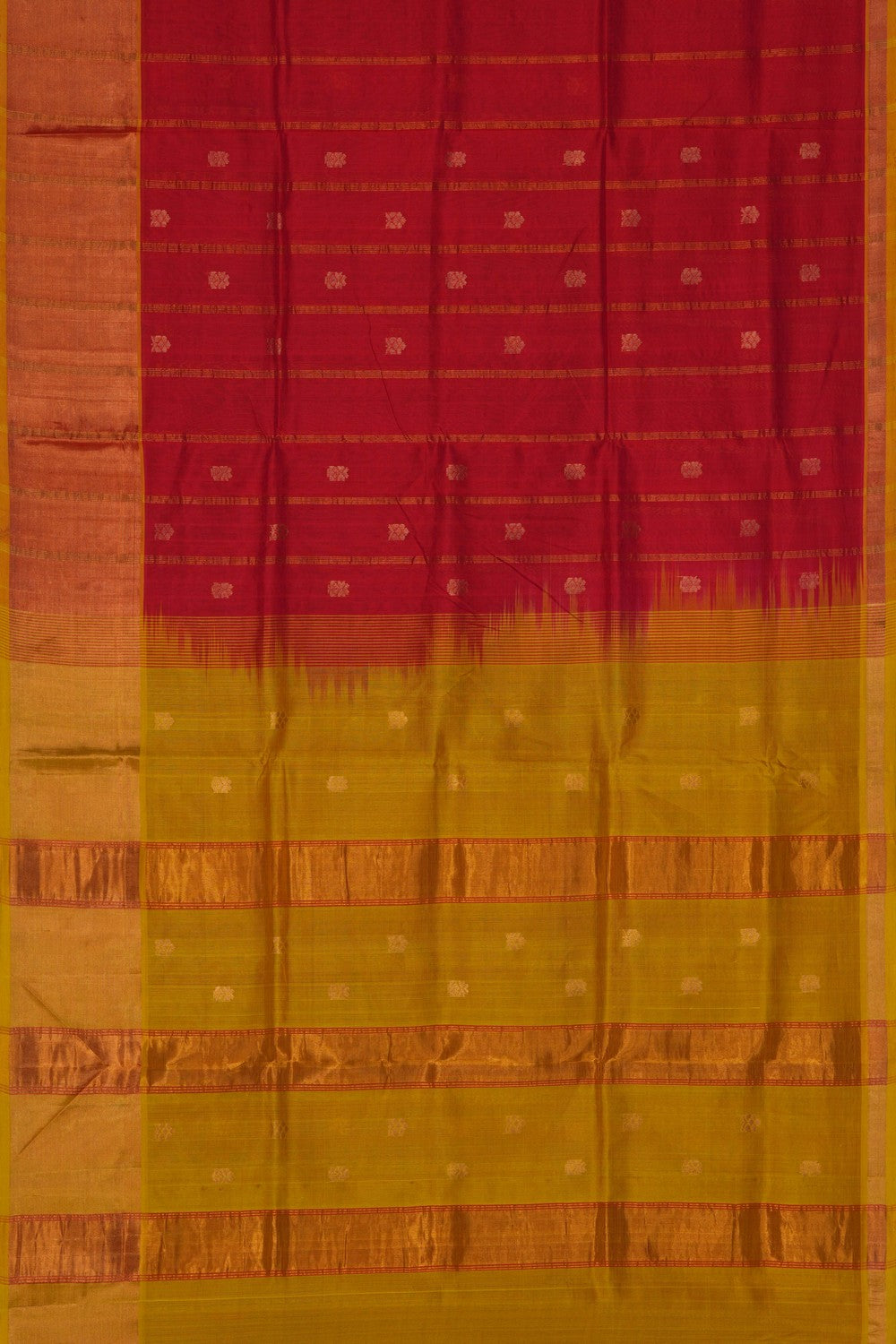 Image of South Cotton Silk Red Saree