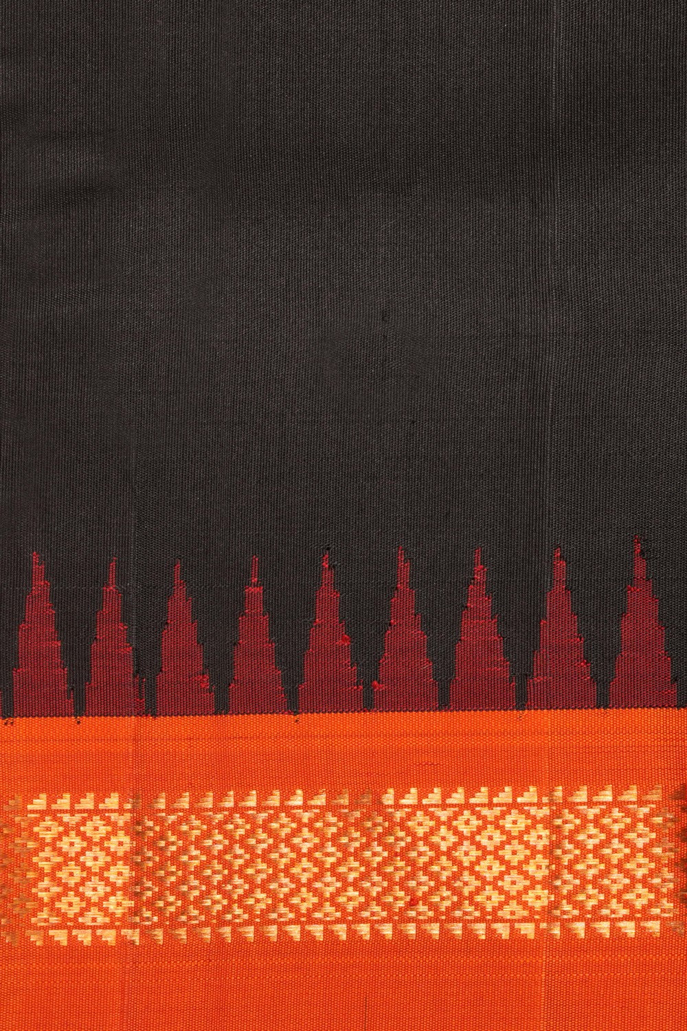 Gadwal Silk Plain Black Dupatta