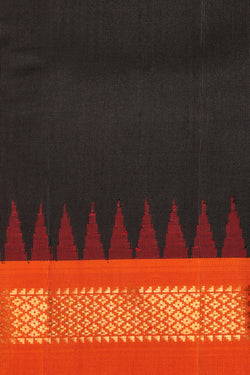 Image of Gadwal Silk Plain Black Dupatta