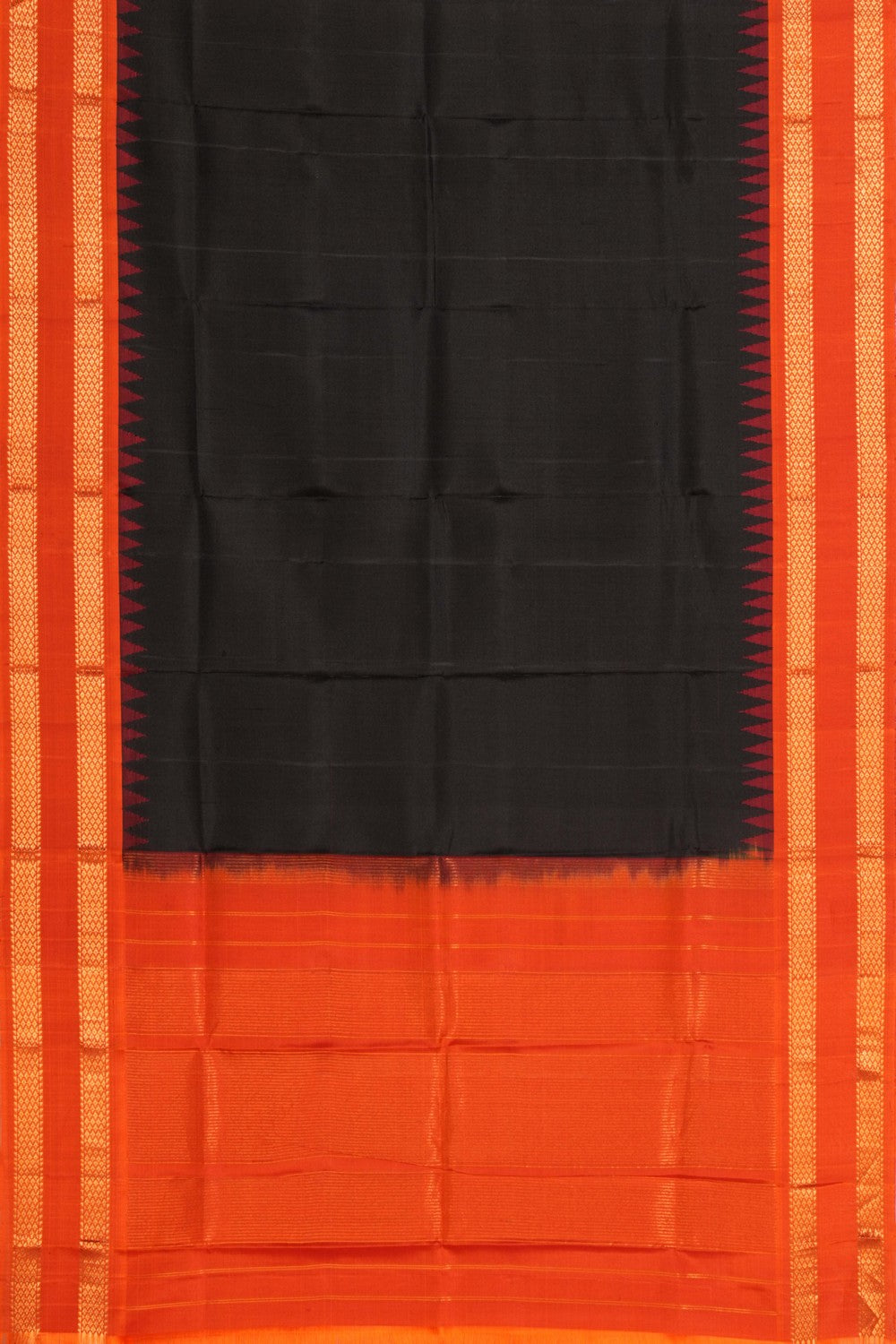 Gadwal Silk Plain Black Dupatta